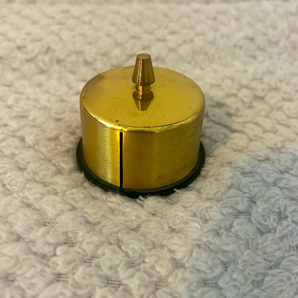 Vintage Brass Postage Stamp Roll Dispenser Desktop Made In USA.